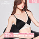 好奇蜜斯【澤妮】純欲三角杯內衣女小胸法式無(wú)鋼圈可外穿薄收副乳文胸套裝 拿破侖黑 L