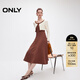 ONLY2025秋季新款時(shí)尚撞色長(cháng)袖針織套裝吊帶連衣裙女|125107012 F12 提拉米蘇棕 M (165) 84A