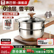 康巴赫雪平鍋316L不銹鋼奶鍋一人食無(wú)涂層寶寶輔食鍋不粘蒸煮泡面小奶鍋 推薦-【帶蒸屜】 20cm