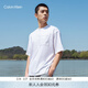 Calvin KleinJeans【不曬系列防曬】夏季男士ck印花貼袋凈色戶(hù)外短袖T恤上衣 YAF-極地白 L