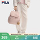 FILA 斐樂(lè )官方女子背包秋新款翻蓋雙肩包掛件小熊休閑書(shū)包包 灰藕粉-PK XS