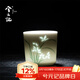 兮元記手繪玲瓏瓷茶杯陶瓷主人杯單杯個(gè)人專(zhuān)用品茗杯釉下彩茶盞杯 手繪影青玉瓷玲瓏直筒杯-蘭