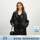 范思藍恩韓系休閑寬松皮衣女2025春裝新款百搭落肩袖外套上衣1087 黑色 S