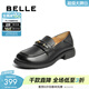 百麗（Belle）英倫風(fēng)樂(lè )福鞋女商場(chǎng)同款羊皮舒適便士樂(lè )福E1N1DCA5預售 黑色 37 (235mm)