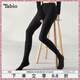 Tabio日本連褲襪女秋冬保暖加絨加厚打底襪不掉襠顯瘦黑色絲襪光腿神器 110D黑色 不加絨 1雙 XL (T-L)