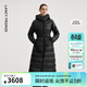 朗姿【意大利設計】白鵝絨氣質(zhì)黑色羽絨服外套女冬季新款 黑色2 M