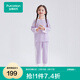 全棉時(shí)代新款兒童7A抗菌網(wǎng)眼家居服套裝睡衣男女孩寶寶四季秋衣褲童裝短袖 【女童-長(cháng)袖款】樹(shù)莓紫 7A抗菌 160 【身高150-160cm,41-50Kg】