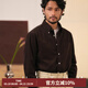 CULTUM純棉燈芯絨紐扣領(lǐng)長(cháng)袖襯衫男寬松休閑學(xué)院風(fēng)襯衣上衣 巧克力 2XL