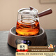 憶壺茶（YIHUTEA） 玻璃茶壺側把泡茶壺 電陶爐煮茶器功夫茶具套裝煮茶壺茶道杯 1500w數顯木紋爐+側把壺700ml