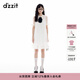 DZZIT地素連衣裙夏季少女風(fēng)萊賽爾白色塔克肌理短裙3J2O3191B 白色 XS