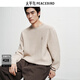 太平鳥(niǎo)男裝 休閑毛衫2025冬季立體皮標時(shí)尚毛衣高品質(zhì)羊毛衫 燕麥灰 第一批 2XL