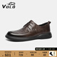VOLO犀牛男鞋商務(wù)休閑鞋男士皮鞋英倫風(fēng)小皮鞋手抓紋鞋子男防滑耐磨 棕色 【頭層手抓皮】 42