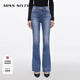 MISS SIXTY進(jìn)口牛仔面料2025春季新款牛仔褲女含天絲修身顯瘦微喇叭褲子 中藍短版 26