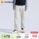 moodytiger兒童長(cháng)褲抓絨拒水25年冬季新品男童運動(dòng)褲保暖防風(fēng)梭織女童褲子