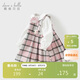 戴維貝拉兒童棉連衣裙女童格子裙女寶寶洋氣學(xué)院風(fēng)裙子