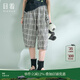 日著(zhù)年輪格子休閑短褲2025夏季新款薄寬松洋氣減齡顯瘦外穿褲子女 年輪格 S