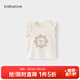 babylove【清倉】女寶寶無(wú)袖t恤夏季山茶莫代爾棉背心小飛袖上衣甜美夏裝 桃杏色 90