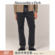 Abercrombie & Fitch【短版】復古高街潮流水洗棉質(zhì)寬松牛仔褲長(cháng)褲春秋男裝131-2504 黑色水洗 30 (175/76A)短版