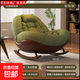 懶人窩窩椅旋轉蛋殼椅搖搖椅躺椅客廳陽(yáng)臺家用可睡覺(jué)休閑懶人沙發(fā) 豪華版丨青綠色雪尼爾拼咖色貓爪皮底座 用好料易清理丨可送貨入戶(hù)【陷入溫暖舒適懷抱】