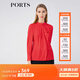 PORTS寶姿春季女裝印花長(cháng)袖襯衫LM8B106KWT013 火焰紅 XS (2)