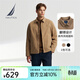 諾帝卡（NAUTICA）【商場(chǎng)同款】春夏新款經(jīng)典簡(jiǎn)約挺闊有型翻領(lǐng)薄外套夾克男JO4306 深卡其2BB XL