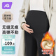 婧麒（JOYNCLEON）孕婦褲春秋款打底褲鯊魚(yú)褲外穿運動(dòng)休閑褲 加絨黑色M Jyk171645