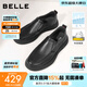 百麗（Belle）軟底商務(wù)休閑皮鞋男春夏新款一腳蹬真皮豆豆鞋A1010AM3 黑色-單里 41