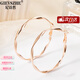 紀詩(shī)哲（GIEVSZHE）品牌耳圈耳環(huán)女簡(jiǎn)約百搭時(shí)尚圓圈耳釘耳情人節生日禮物送女友 玫瑰金色