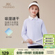 英氏（YEEHOO）兒童polo衫男女童T恤中大童裝長(cháng)袖運動(dòng)風(fēng)速干抑菌春裝 紫色   130