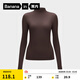 蕉內（Bananain）【劉浩存同款】熱皮501+女士保暖衣內搭長(cháng)袖T恤肌底衣打底衫秋冬 【小高領(lǐng)】松露棕 L