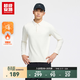 超級安踏加絨運動(dòng)長(cháng)袖POLO衫男士秋冬甲殼盾抗菌寬松套頭衫上衣152548402U 象牙白-1 L /男175
