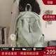 viney時(shí)尚書(shū)包大容量1-6年級小學(xué)初中高中大學(xué)生雙肩包女簡(jiǎn)約輕便背包 綠色大號+可愛(ài)掛件 高顏值通勤百搭戶(hù)外出游旅行包