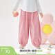 茵曼（INMAN）女童輕盈時(shí)尚燈籠褲年春裝舒適透氣休閑褲褲子防蚊褲兒童長(cháng)褲 粉色 130