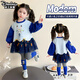 迪士咪魯（DISHIMILU）女童寶寶套裝春裝拼接2026新款春秋1-8歲兒童裝女孩春季小孩衣服 XT529(上衣+打底褲）-藍色 110 碼/身高100-110cm（3-4歲）