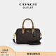 蔻馳（COACH）奧萊女士女包經(jīng)典老花ROWAN 迷你波士頓單肩斜挎包手提包 IM/胡桃木色/棕黃色