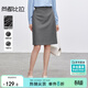 尚都比拉小個(gè)子通勤半身裙女春季氣質(zhì)顯瘦a字裙開(kāi)叉高級感中裙