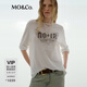 MO&Co.【NOIR系列】長(cháng)袖T恤2025秋新品長(cháng)絨棉斑駁印花MBE3TEE023 本白色 XS /155
