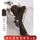 百圖betu女裝冬季新款休閑褲高腰燈芯絨坑條喇叭褲褲子女2411T74 咖啡色 S