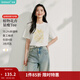 茵曼（INMAN）休閑趣味印花T恤2026夏季女裝新款百搭顯瘦圓領(lǐng)寬松短袖上衣 象牙白 M