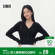 森馬（Semir）針織開(kāi)衫女夏短款修身純色花邊V領(lǐng)正肩衣服疊穿上衣101325106002