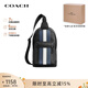 蔻馳（COACH）【品牌直供】男士休閑單肩斜挎包胸包送男友禮物生日禮物 藍白條紋CV923 QBOH0