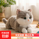 小貓咪毛絨玩具可愛(ài)趴趴貓橘貓仿真公仔睡覺(jué)抱安撫玩偶送生日禮物 灰貓 45厘米