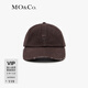 MO&Co.洗水斑駁棉質(zhì)牛仔爛邊棒球帽摩安珂 咖啡色