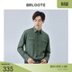 巴魯特（Brloote）男士時(shí)尚襯衫羊毛混紡微彈寬松垂感小外套秋冬輕正裝 綠色 170/92A