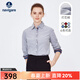 Navigare意大利小帆船燈芯絨襯衫女秋冬純棉長(cháng)袖襯衣時(shí)尚通勤開(kāi)衫 冰河灰 L