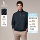 哈吉斯（HAZZYS）男裝 春秋款簡(jiǎn)約休閑男上衣半開(kāi)襟套頭衛衣男ABTZE0CCI36