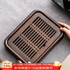 唐豐（TANGFENG） 雞翅木小茶盤(pán)儲水式黑檀茶臺托盤(pán)旅行干泡功夫茶具實(shí)木茶臺 黑檀小盛水茶盤(pán)