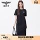 BOY LONDON夏季女款時(shí)尚LOGO印花潮牌街頭百搭休閑連衣裙W17010 黑色 L