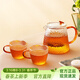 憶壺茶（YIHUTEA）泡茶壺玻璃耐高溫加厚泡茶壺茶水分離大容量水壺煮茶家用辦公茶具 1000ML壺+2只杯