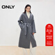 ONLY2025秋季新款雙面呢含綿羊毛翻領(lǐng)純色毛呢大衣女|12536U017 G12 中花灰色 M